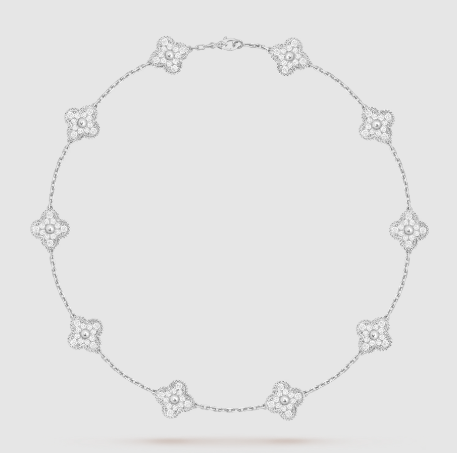 [Loco ]CLOVER 10 MOTIFS FULL DIAMOND NECKLACE