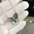 Loco LARGE BUTTERFLY SILVER PENDANT DIAMOND NECKLACE