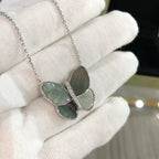 Loco LARGE BUTTERFLY SILVER PENDANT DIAMOND NECKLACE