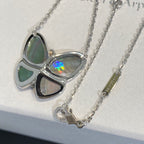 Loco LARGE BUTTERFLY SILVER PENDANT DIAMOND NECKLACE