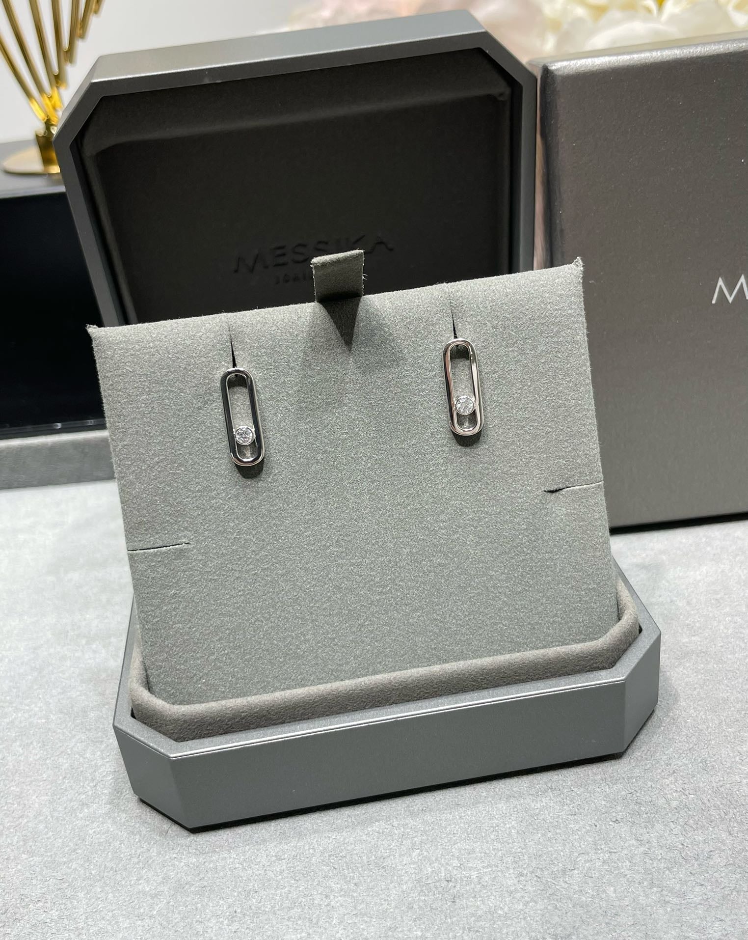 [Loco jewelrys]MOVE UNO SMALL 1 DIAMOND EARRINGS