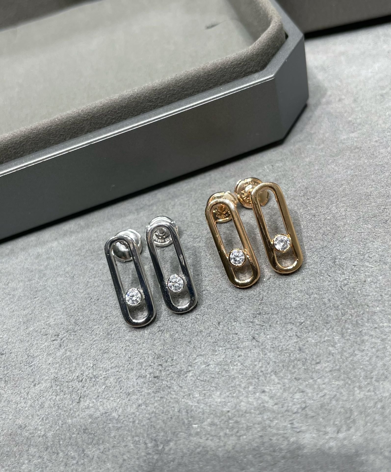 [Loco jewelrys]MOVE UNO SMALL 1 DIAMOND EARRINGS