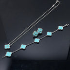 Loco CLOVER 1 DIAMOND BLUE SKY SILVER EARRINGS