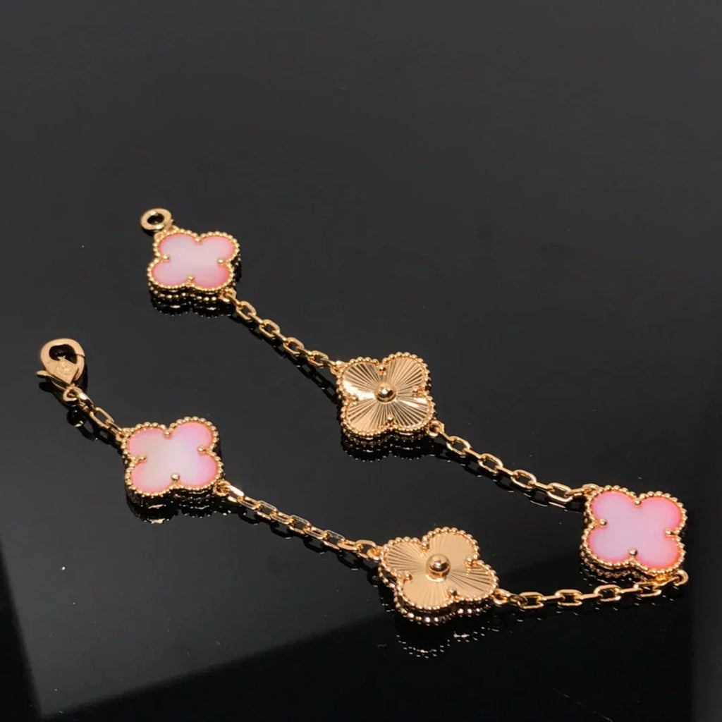 [Loco ]New  CLOVER 5 MOTIFS  PINK MOP BRACELET COLLECTION