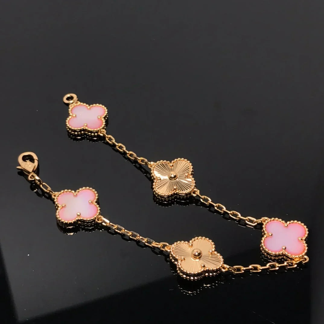 [Loco ]New  CLOVER 5 MOTIFS  PINK MOP BRACELET COLLECTION