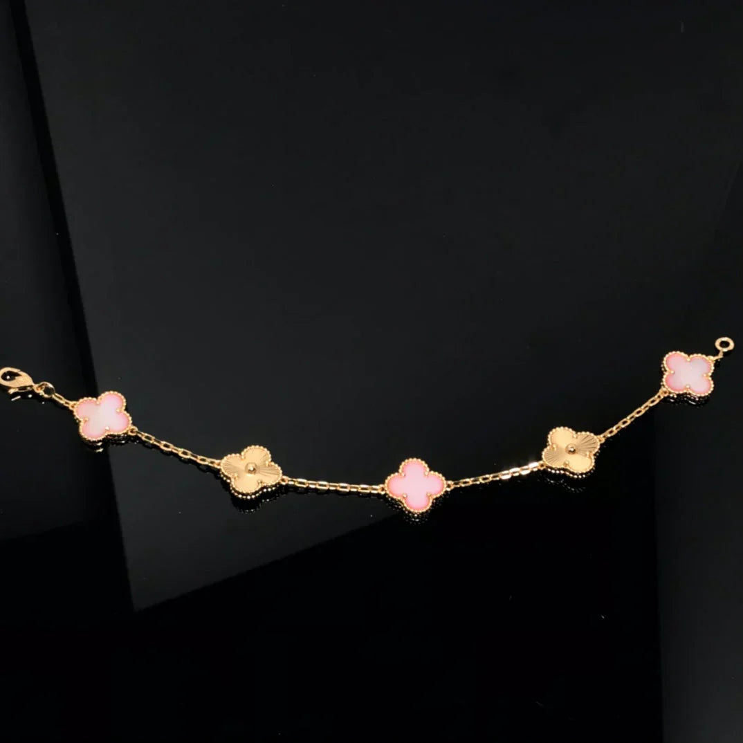 [Loco ]New  CLOVER 5 MOTIFS  PINK MOP BRACELET COLLECTION