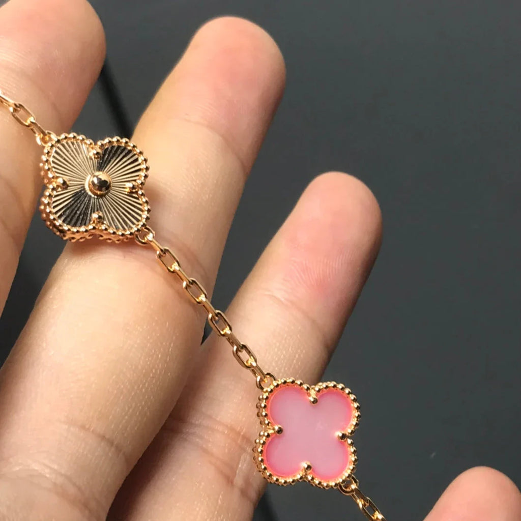 [Loco ]New  CLOVER 5 MOTIFS  PINK MOP BRACELET COLLECTION