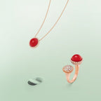 Loco PERLEE COULEURS DIAMOND ROSE GOLD BETWEEN THE FINGER RING