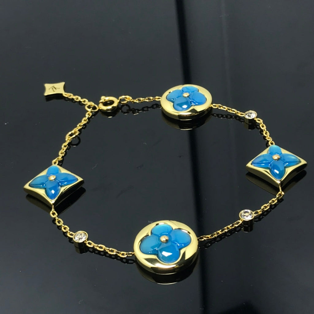 Loco STAR AND SUN 4 MOTIF BLUE BRACELET
