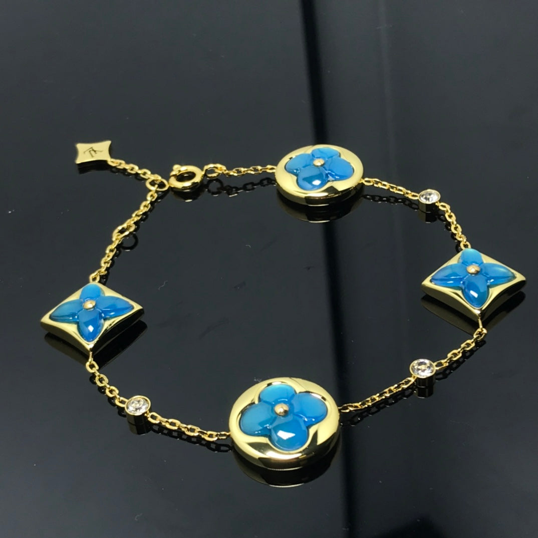 Loco STAR AND SUN 4 MOTIF BLUE BRACELET
