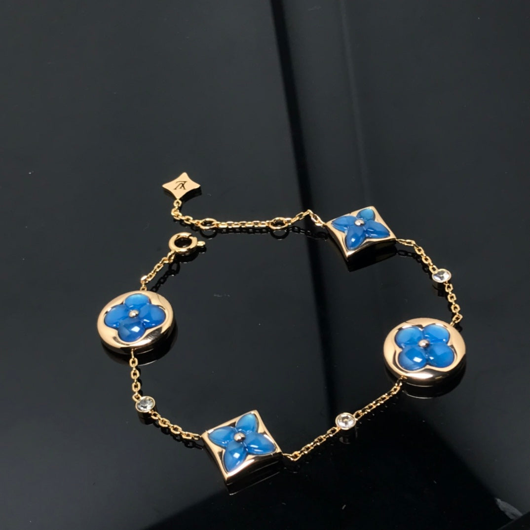 Loco STAR AND SUN 4 MOTIF BLUE BRACELET