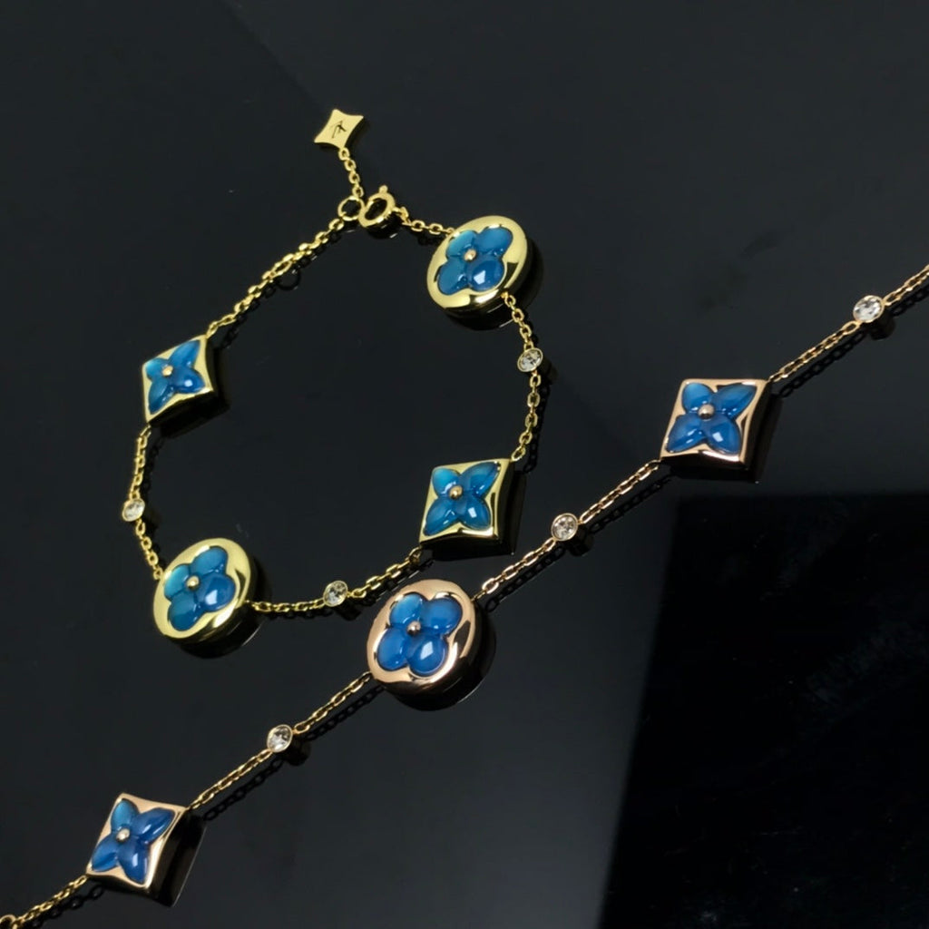 Loco STAR AND SUN 4 MOTIF BLUE BRACELET