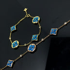 Loco STAR AND SUN 4 MOTIF BLUE BRACELET