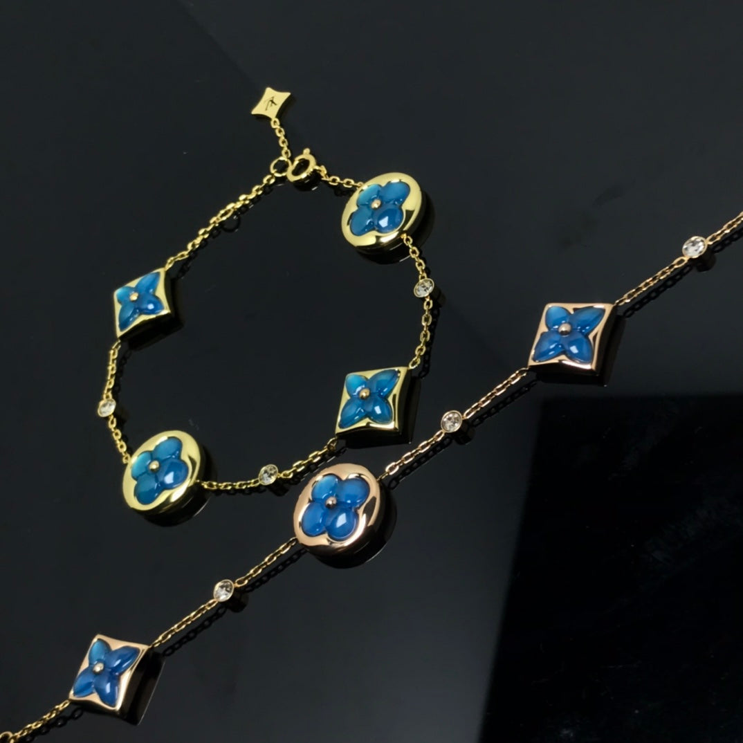 Loco STAR AND SUN 4 MOTIF BLUE BRACELET