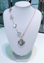 Loco COMBINED BRACELET 5 MOTIFS AND NECKLACE DARK MOP ROSE GOLD