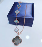 Loco COMBINED BRACELET 5 MOTIFS AND NECKLACE DARK MOP ROSE GOLD