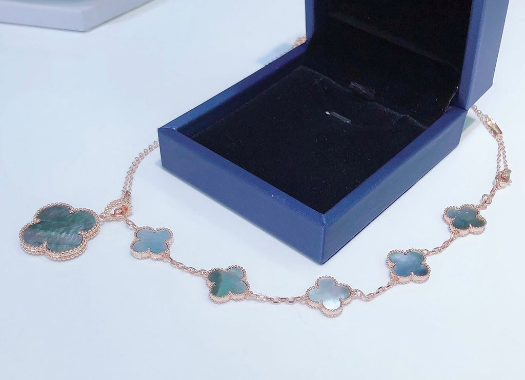 Loco COMBINED BRACELET 5 MOTIFS AND NECKLACE DARK MOP ROSE GOLD