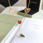 Loco LUCKY SPRING 4 MOTIFS ROSE GOLD NECKLACE