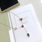 Loco LUCKY SPRING 4 MOTIFS ROSE GOLD NECKLACE