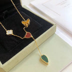 Loco LUCKY SPRING 4 MOTIFS ROSE GOLD NECKLACE