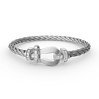 Loco FORCE LARGE HORSESHOE HALF DIAMOND BRACELET SILVER