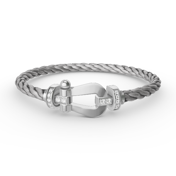 Loco FORCE LARGE HORSESHOE HALF DIAMOND BRACELET SILVER