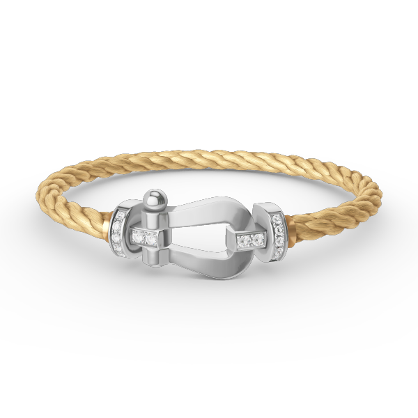 Loco FORCE LARGE HORSESHOE HALF DIAMOND BRACELET SILVER