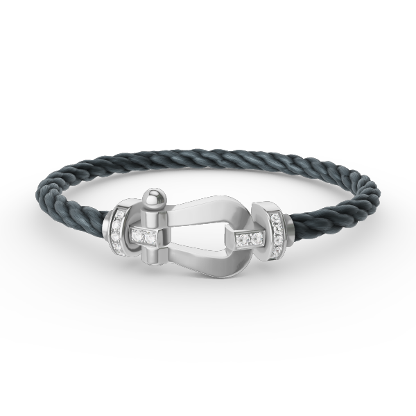 Loco FORCE LARGE HORSESHOE HALF DIAMOND BRACELET SILVER
