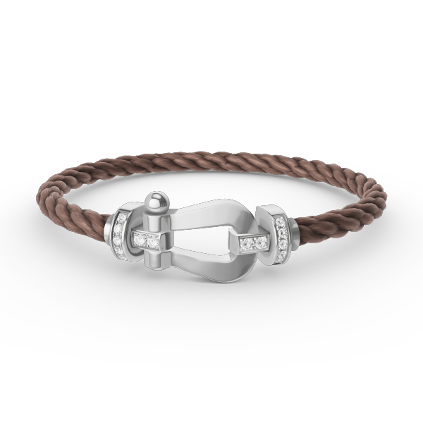 Loco FORCE LARGE HORSESHOE HALF DIAMOND BRACELET SILVER