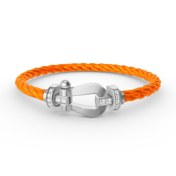 Loco FORCE LARGE HORSESHOE HALF DIAMOND BRACELET SILVER