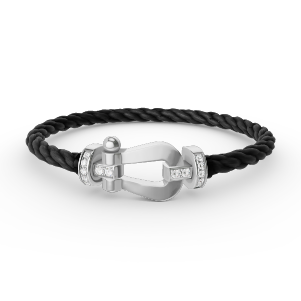 Loco FORCE LARGE HORSESHOE HALF DIAMOND BRACELET SILVER
