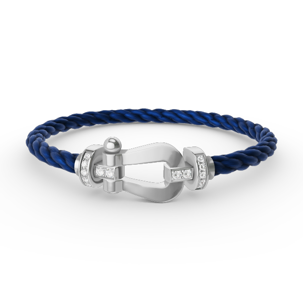 Loco FORCE LARGE HORSESHOE HALF DIAMOND BRACELET SILVER