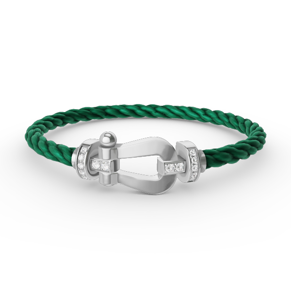 Loco FORCE LARGE HORSESHOE HALF DIAMOND BRACELET SILVER