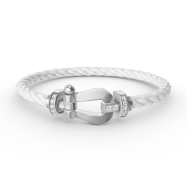 Loco FORCE LARGE HORSESHOE HALF DIAMOND BRACELET SILVER