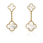 Loco CLOVER 2 MOTIF WHITE MOP EARRINGS