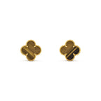 Loco CLOVER MEDIUM 1 MOTIFS TIGER EYE EARRINGS