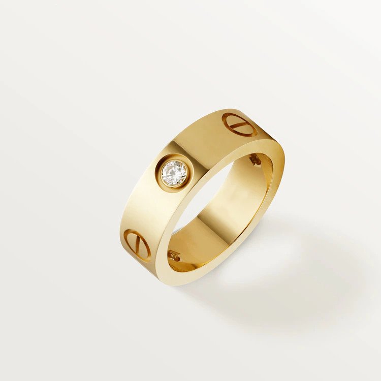 Loco LOVE RING 5.5MM 3 DIAMONDS PINK GOLD