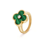 Loco CLOVER MALACHITE RING GOLD DIAMOND