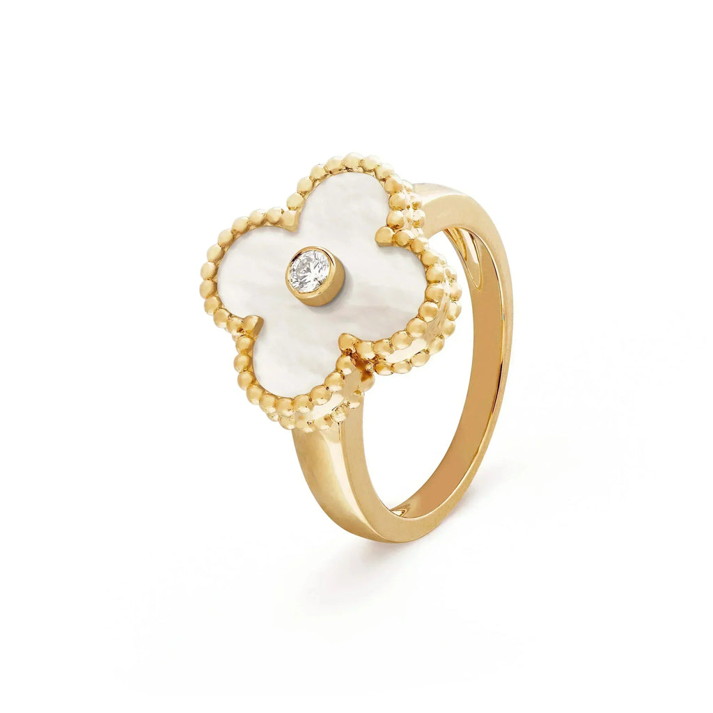Loco CLOVER PINK MOP RING GOLD DIAMOND