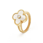 Loco CLOVER PINK MOP RING GOLD DIAMOND
