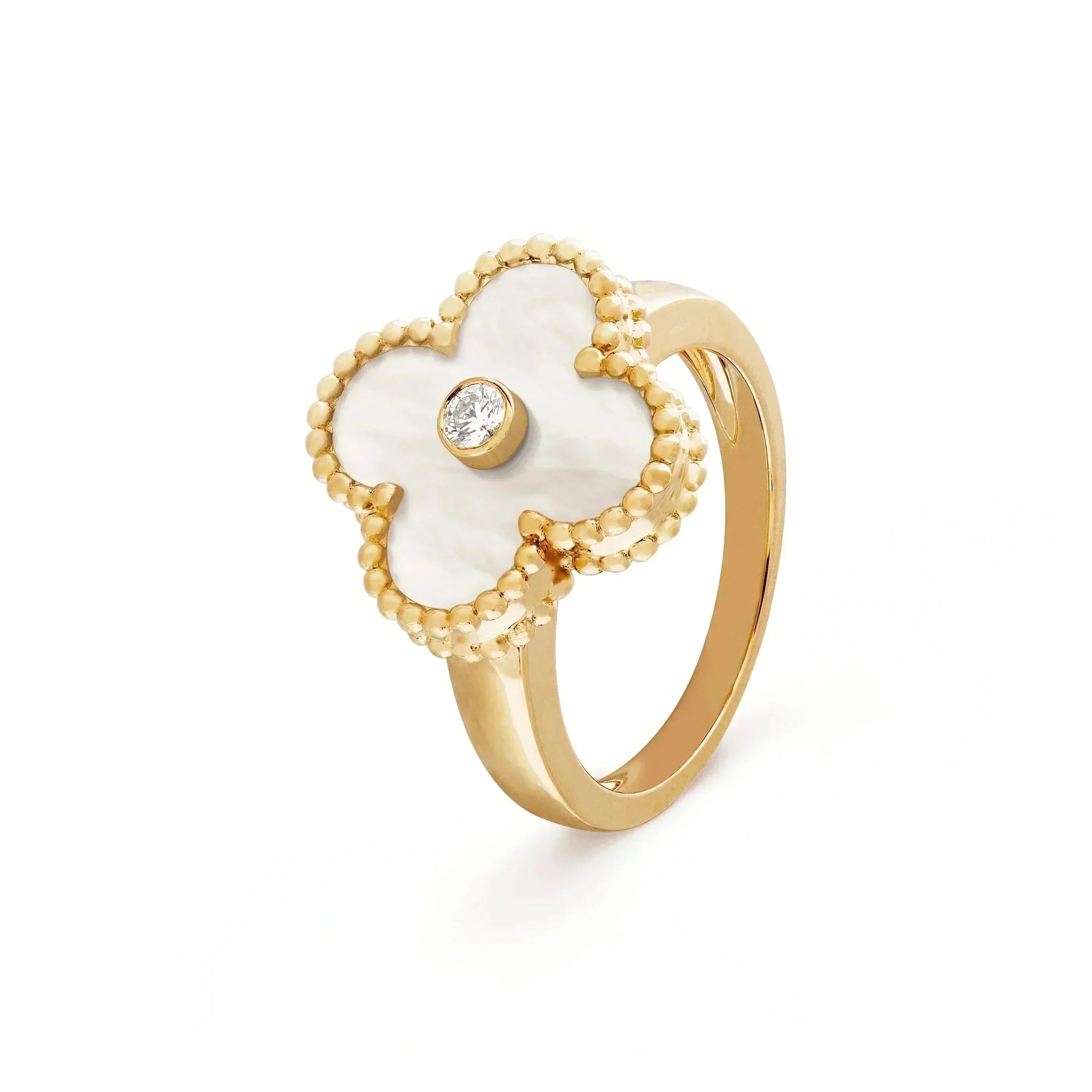 Loco CLOVER PINK MOP RING GOLD DIAMOND